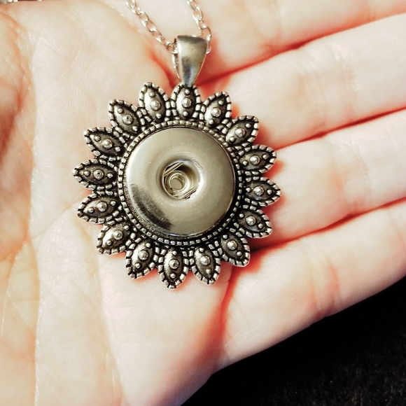 FLOWER SNAP 18MM Ginger Snap Necklace Statement - Picture 5 of 6